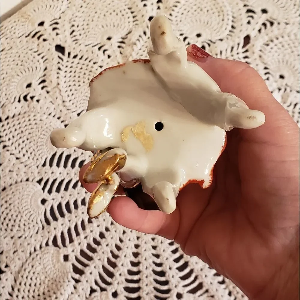 Vintage Victorian Man in Chair Playing Mandolin Porcelain Figurine